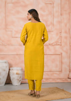 Ethnic Festive Wear Slik Yellow Stitched Suit With Dupatta - Anbazaar | Grocsy