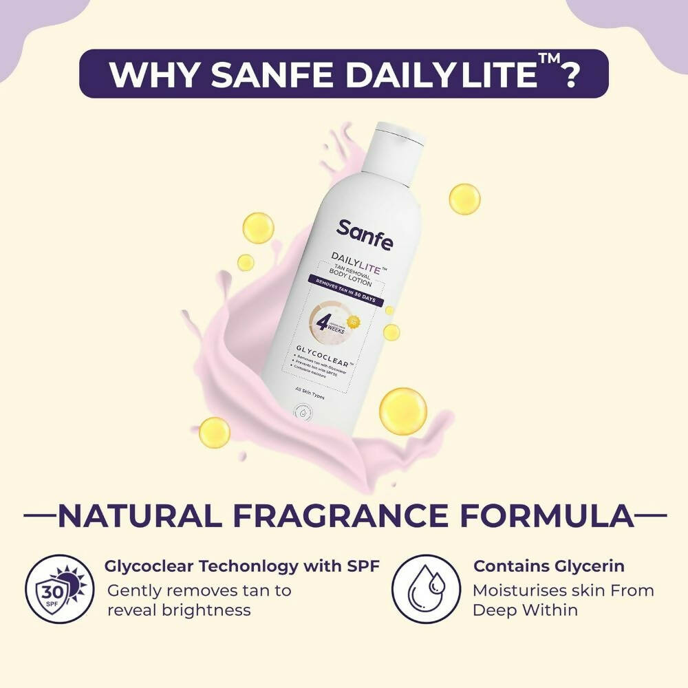 Sanfe DailyLite Tan Removal Body Lotion For Women | Grocsy