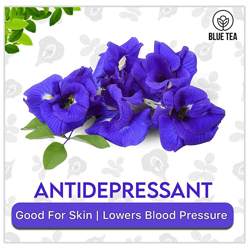 Blue Tea Butterfly Pea Herbal Tea Bags | Anti-Oxidant Rich Herbal Flower Based Caffeine Free - No Preservatives | Detox Tea Natural Premium Herbal Tea | Grocsy