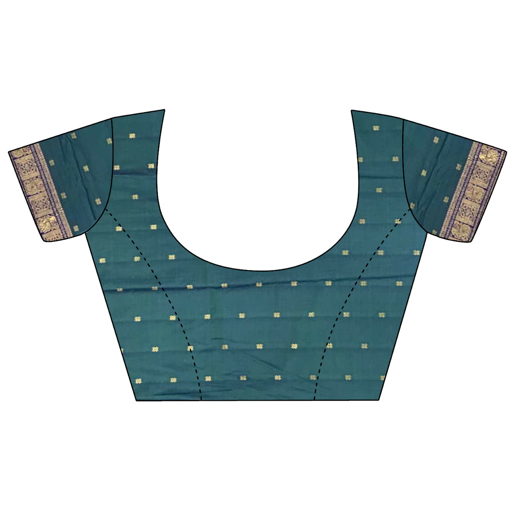 Joban Fashion Parrot Green Banarasi Soft Silk Woven Butti Saree | Grocsy