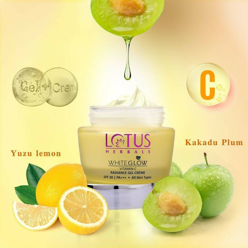 Lotus Herbals Whiteglow Vitamin-C Radiance Gel Crème SPF-20 PA+++ | Grocsy