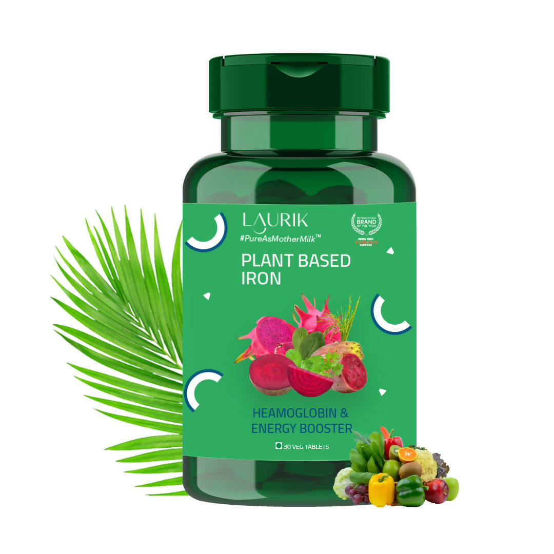 Laurik Plant Based Iron Tablets Increase Hemoglobin And Energy Booster | Grocsy