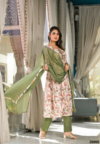 Designer Stylish Cream Slim Georgette Stitched Suit With Dupatta - Kiyara | Grocsy