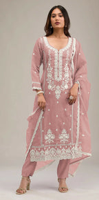 Anaita Peach Embroidered Silk Stitched Salwar Suit | Grocsy