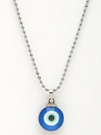 NVR Silver Plated Evil Eye Pendant with Chain for Men & Women | Grocsy