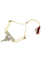 Mominos Fashion Johar Kamal Gold-Polished Brass Finish Kundan/Stone Choker For Women (White) | Grocsy