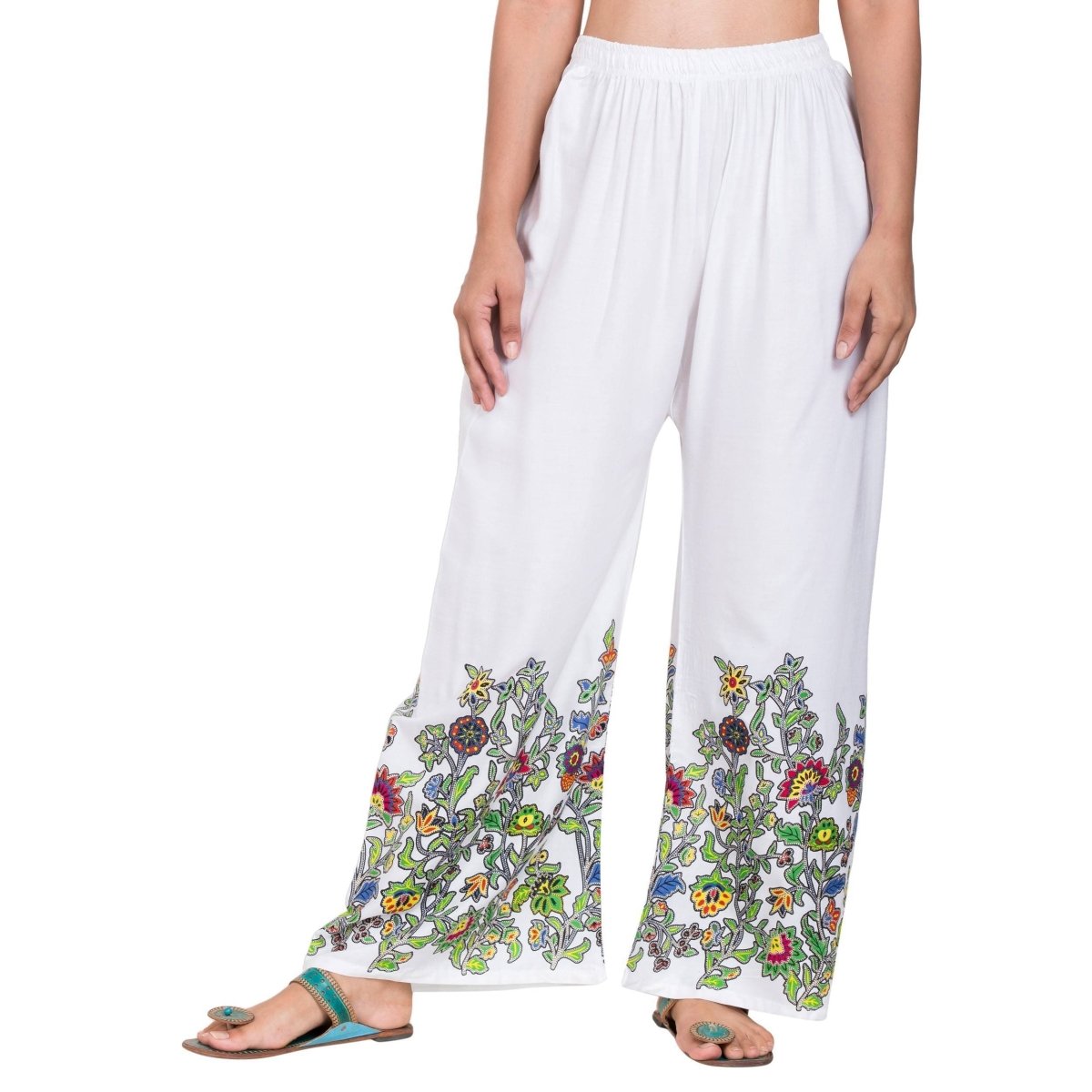 Asmaani White Color Digital Print Sarara | Grocsy