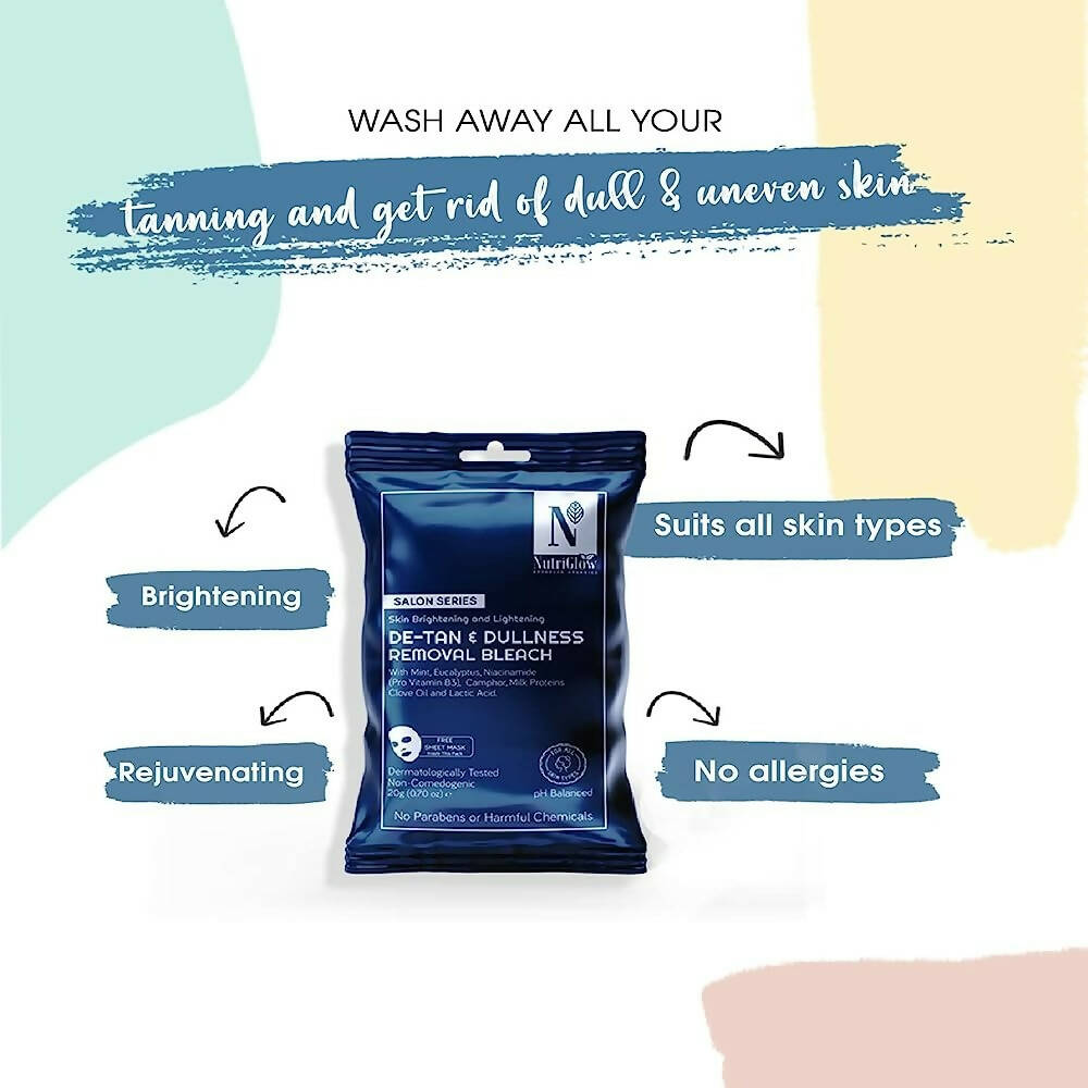 NutriGlow Advanced Organics De-Tan & Dullness Removal Bleach (6 in 1) | Grocsy