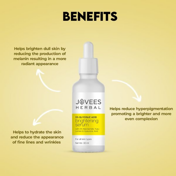 Jovees 5% Glycolic Acid Brightening Skin Serum | Grocsy