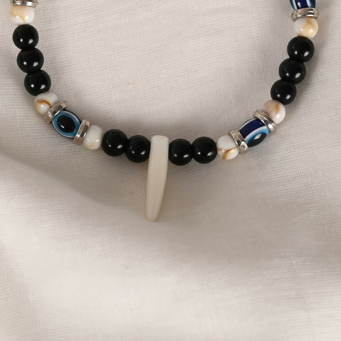 NVR Men & Women Pearl Evil Eye Adjustable Bracelet | Grocsy