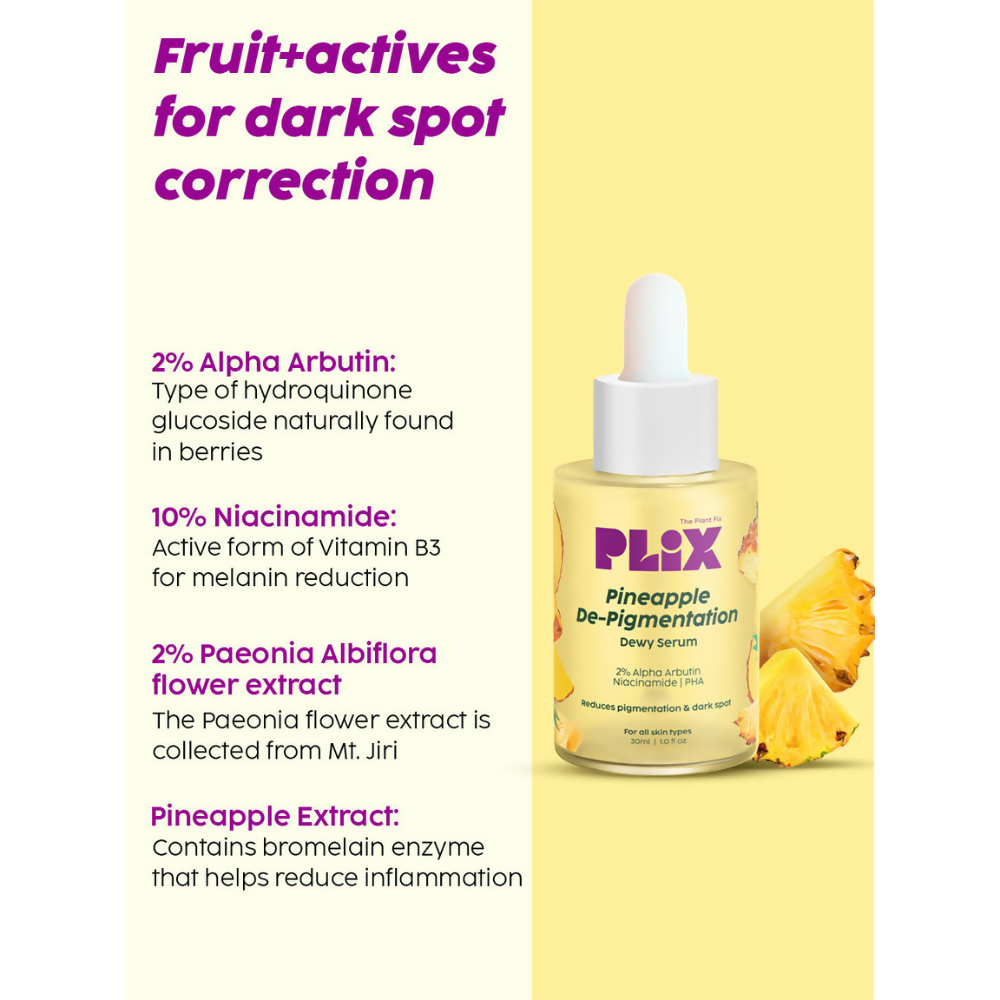 PLIX The Plant Fix Underarm Depigmentation Serum Spray & 2% Alpha Arbutin Face Serum | Grocsy