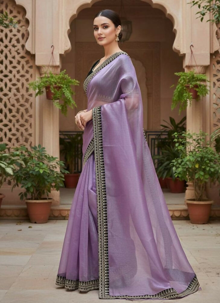 Joban Fashion Wine Soft twill Net Party Wear Sarees | Grocsy
