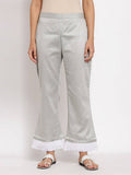 Myshka Beautiful Women's Grey Cotton Solid Casual Trouser | Grocsy
