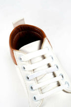 Tiny Bugs For Boys & Girls Mid Top Sneakers - White & Tan | Grocsy