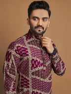 Anaita Purple Printed Cotton Straight Kurta | Grocsy