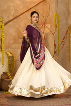 AI Fashion Off White Crepe Designer Navratri Wear Lehenga Choli Collection | Grocsy