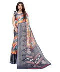 Vamika Grey Chiffon Brasso Bollywood Style Woven Saree (KARUNA GREY) | Grocsy