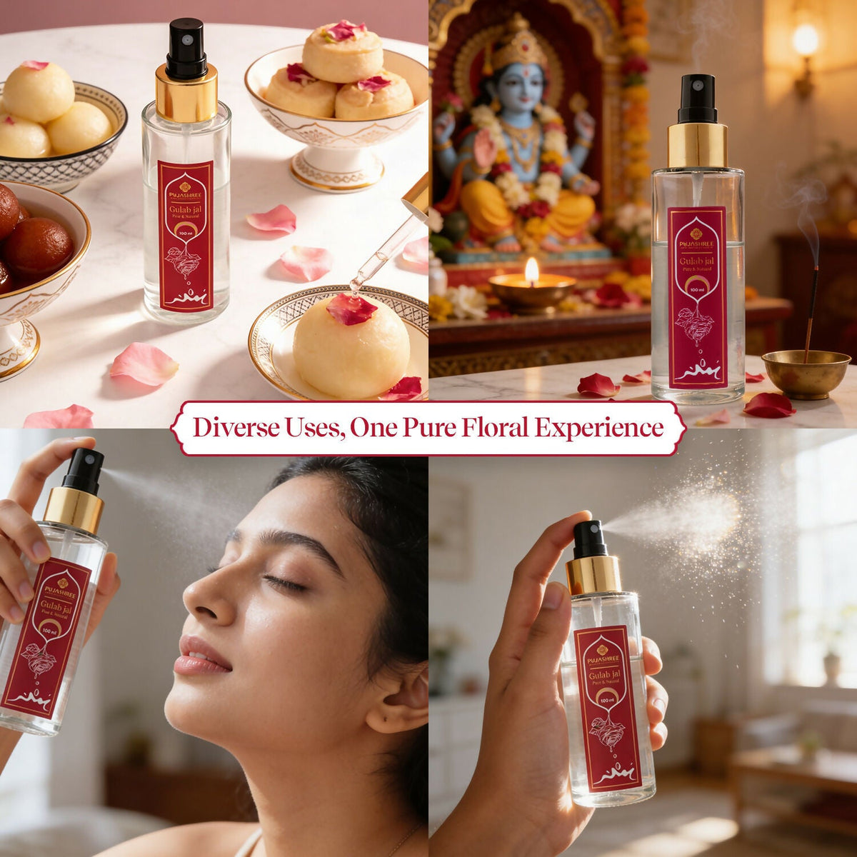 Pujashree Gulab Jal (Natural Rose Water Face Toner) | Grocsy