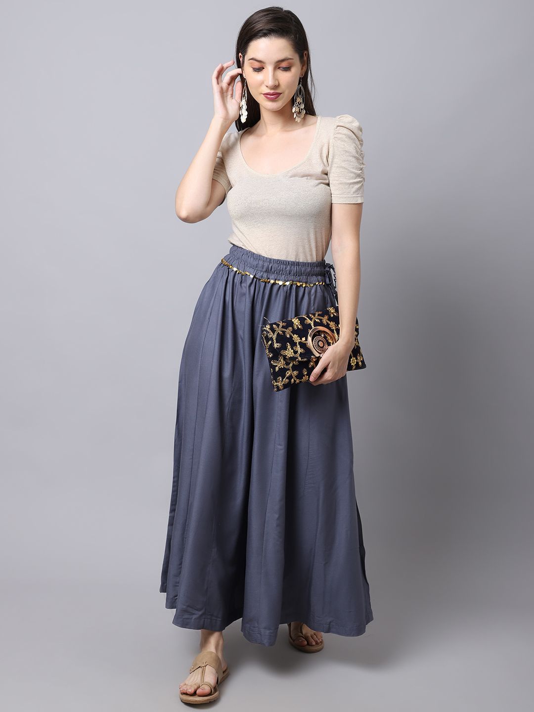 TAG 7 Women Flared Ethnic Palazzos | Grocsy