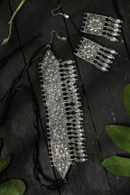 Mominos Fashion Johar Kamal Women Silver-Plated Brass Finish Mirror Work Choker | Grocsy