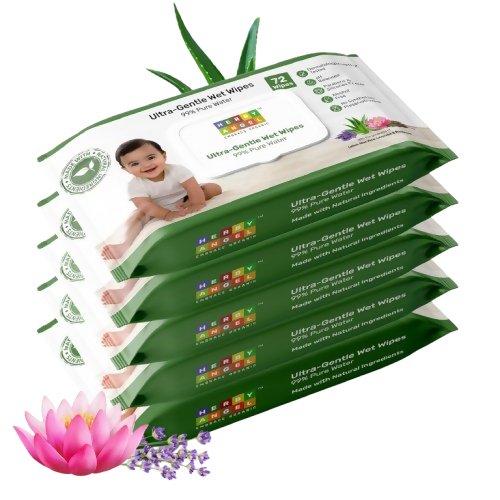 Herby Angel Ultra Gentle Baby Wipes with 99% Pure Water | Grocsy