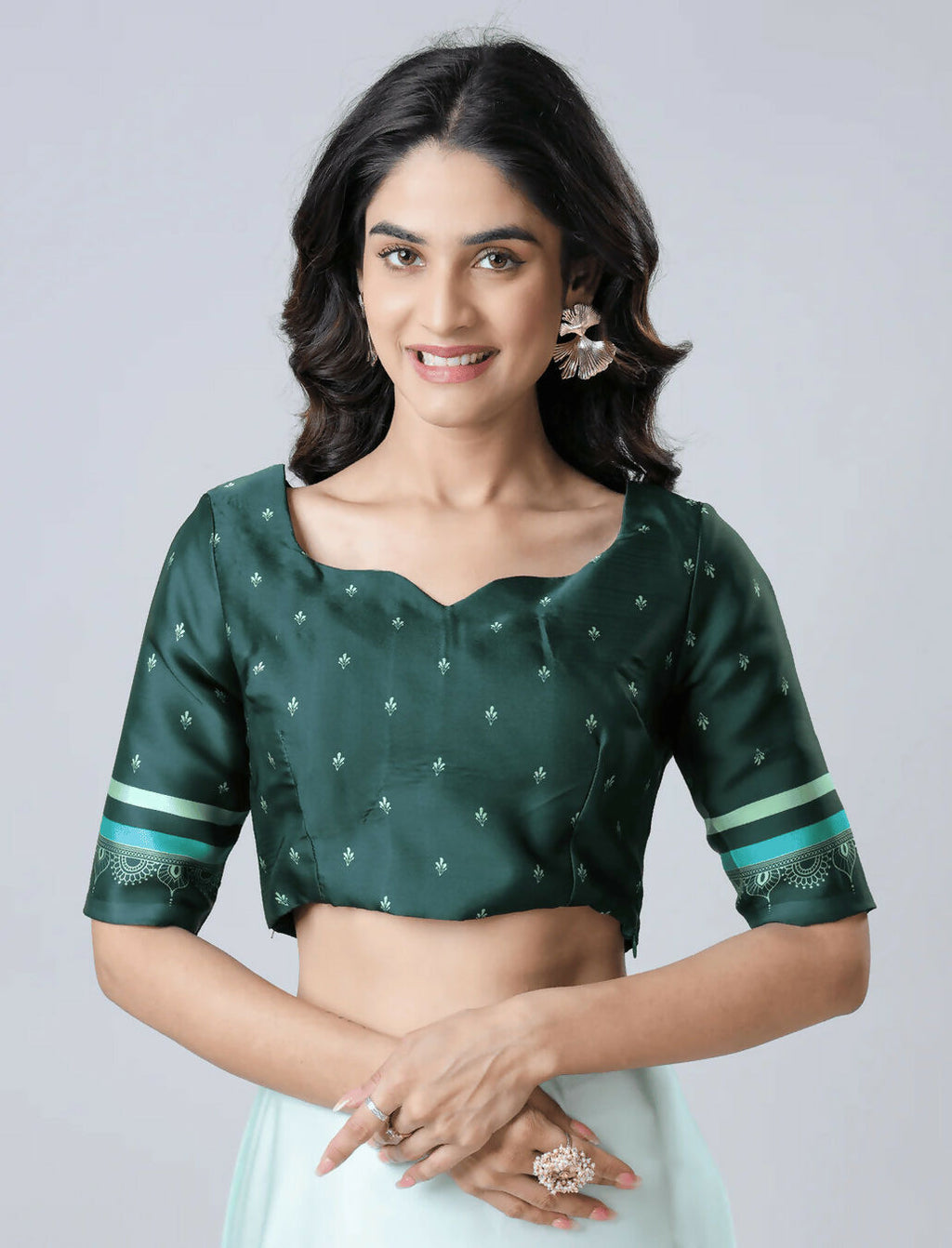 Vastranavya Electric Blue Mandalaa Print Freehand Ready to Wear Saree | Grocsy