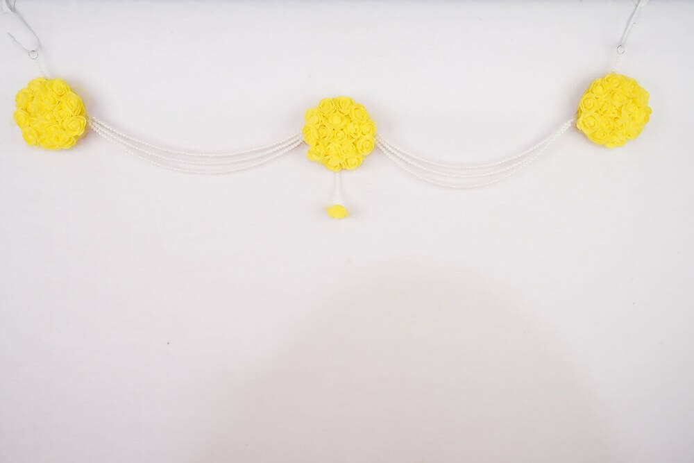 Kundan HandiKrafts Yellow Rose Bunch Thoranna | Grocsy