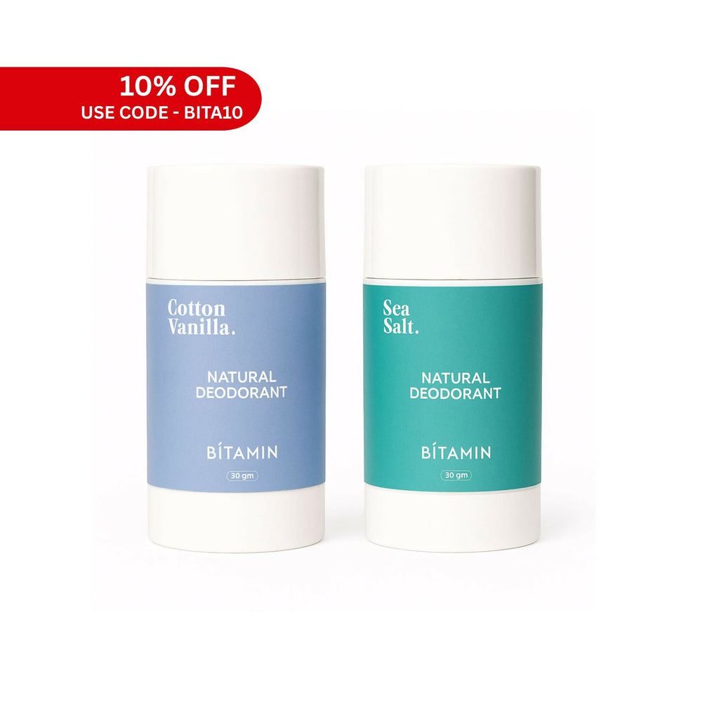 Bitamin Natural Deodorant Cotton Vanilla, Sea Salt Roll On | Grocsy