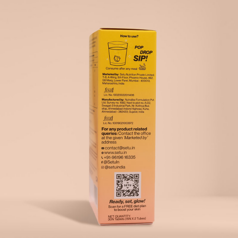 Setu Skin Renew Fizz Glutathione & Vitamin C Effervescent Tablets | Grocsy