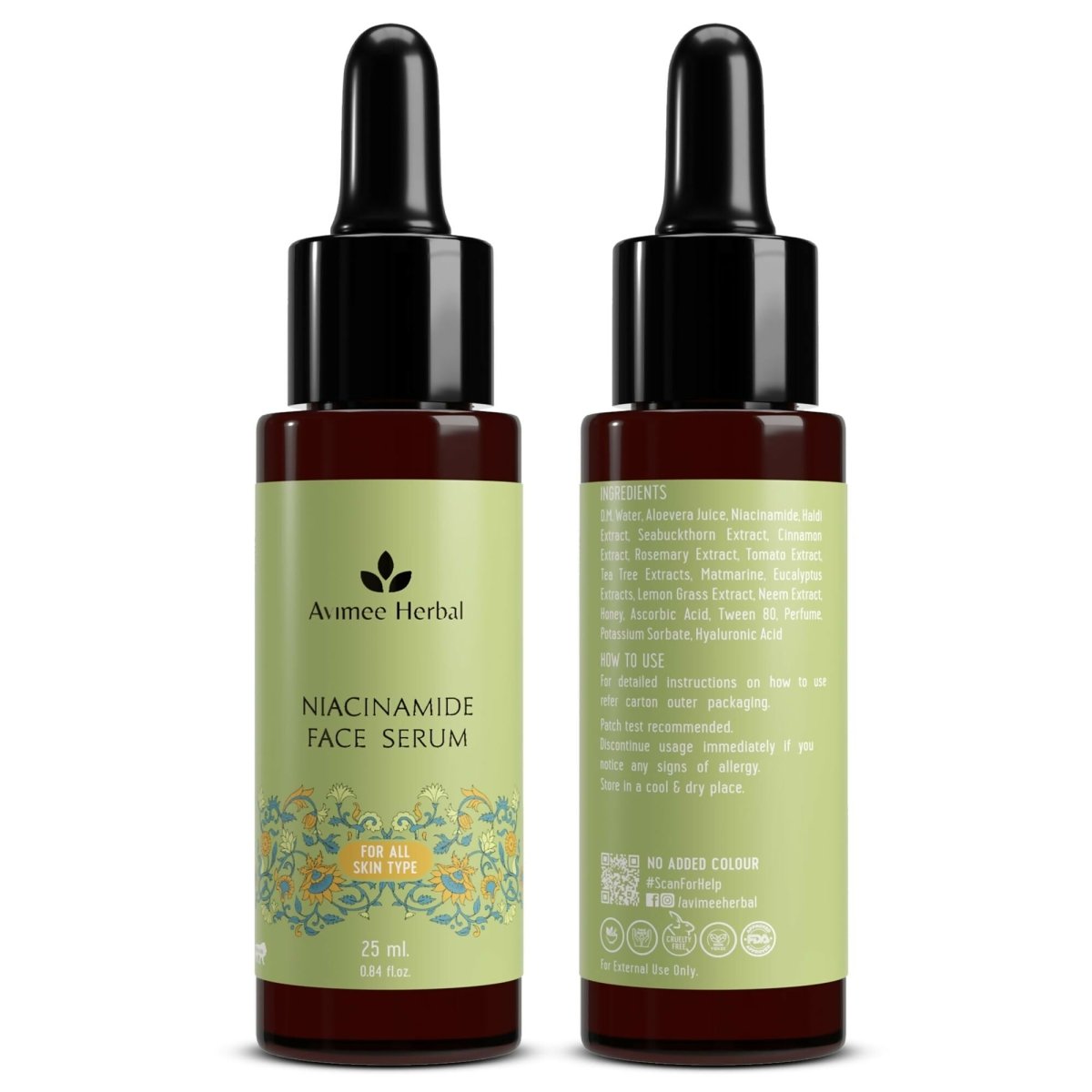 Avimee Herbal Niacinamide Face Serum For Acne Marks, Blemishes & Oil Balancing with Zinc | Grocsy