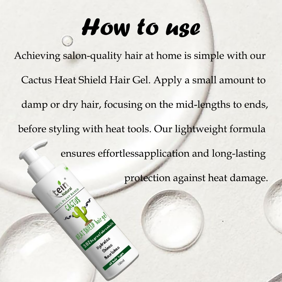 Ktein Cactus Heat Gel: 392°F Ultimate Heat Defense & Luscious Hair | Grocsy
