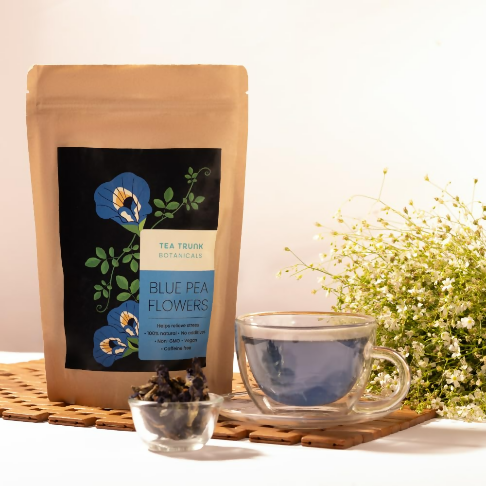 Tea Trunk Blue Pea Flowers Natural Anti-Oxidant Butterfly Pea Flower Tisane Green Tea | Grocsy
