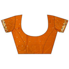 Elora Orange Soft Silk Floral Zari Weaving Meenakari Saree With Floral Border | Grocsy