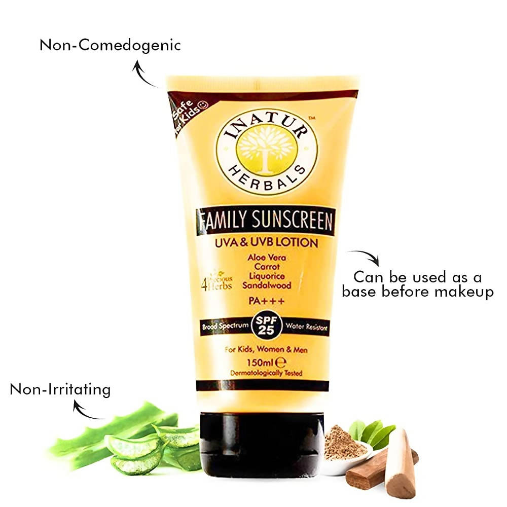 Inatur Family Sunscreen UVA & UVB Lotion SPF 25 | Grocsy