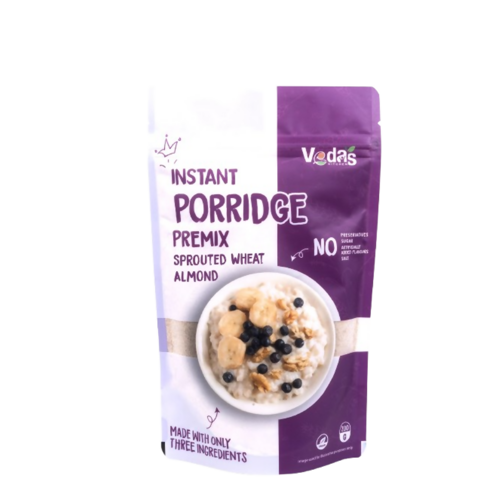 Vedas Kitchen Sprouted Wheat Almond Instant Porridge | Grocsy