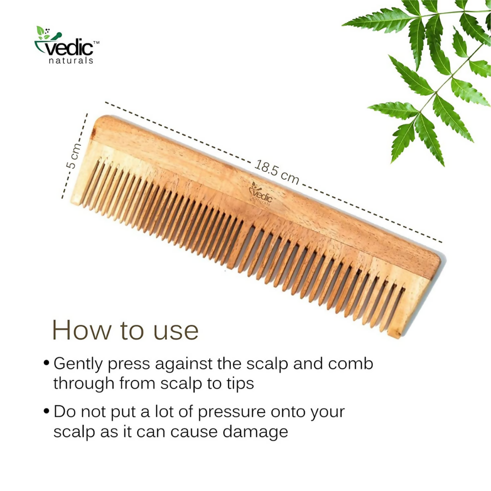 Vedic Naturals Neem Wood Comb | Grocsy
