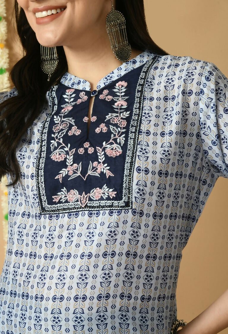 Joban Fashion Blue Maslin Kurta Set | Grocsy