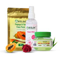 Belsa Herbals Organic Papaya D-tan Face pack + Rose Mist + Skin Hydrating Aloe Gel Combo | Grocsy