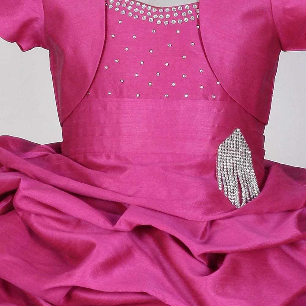 Asmaani Baby Girl's Pink Colour Satin A-Line Maxi Full Length Dress (AS-DRESS-22118) | Grocsy