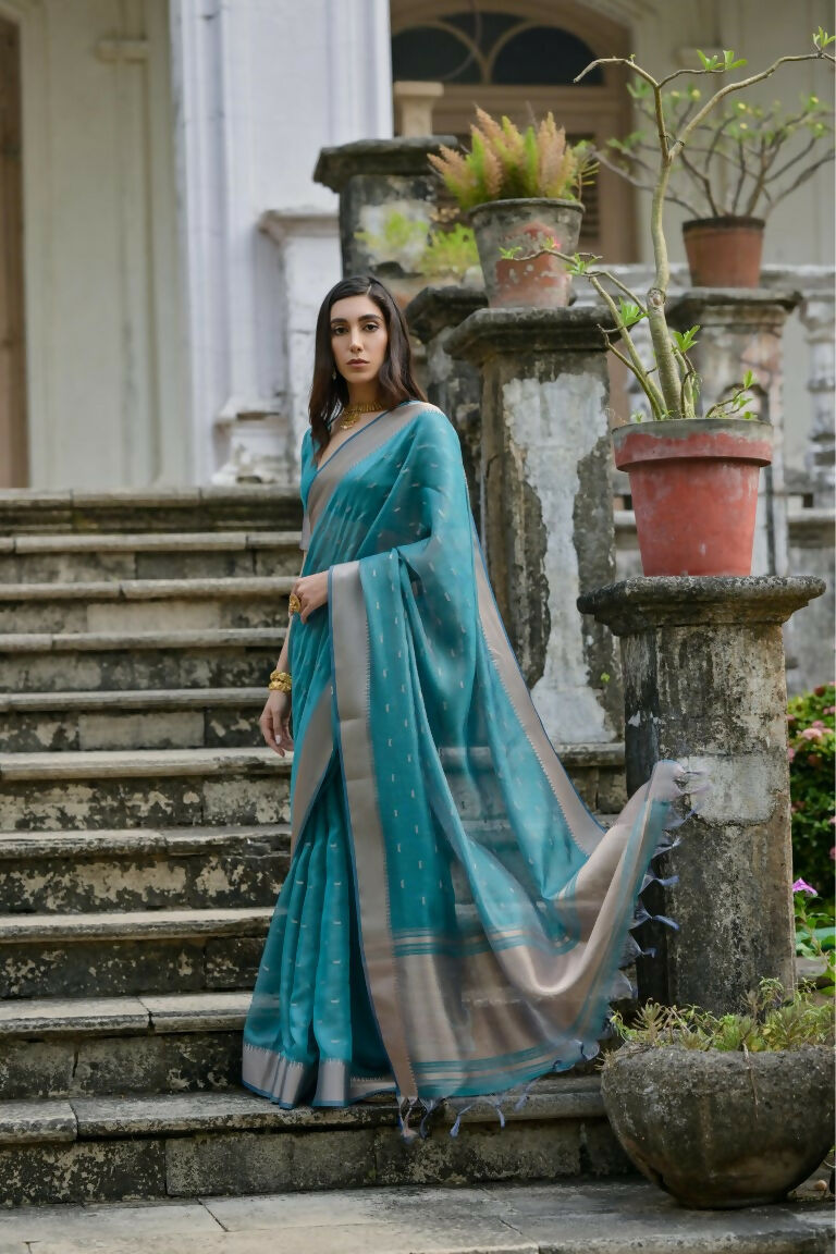 Rama Kalyani Silk Woven Design Saree - Priyalaxmi | Grocsy
