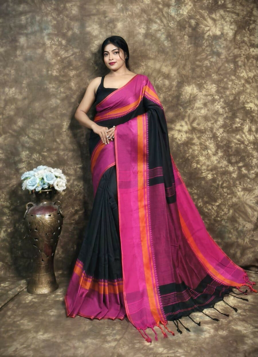Exclusive Collection Block Print Pure Cotton Handloom Gorgeous Saree | Grocsy