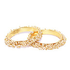 Mominos Fashion Trendy Gold-Polished With Pearls Bangles