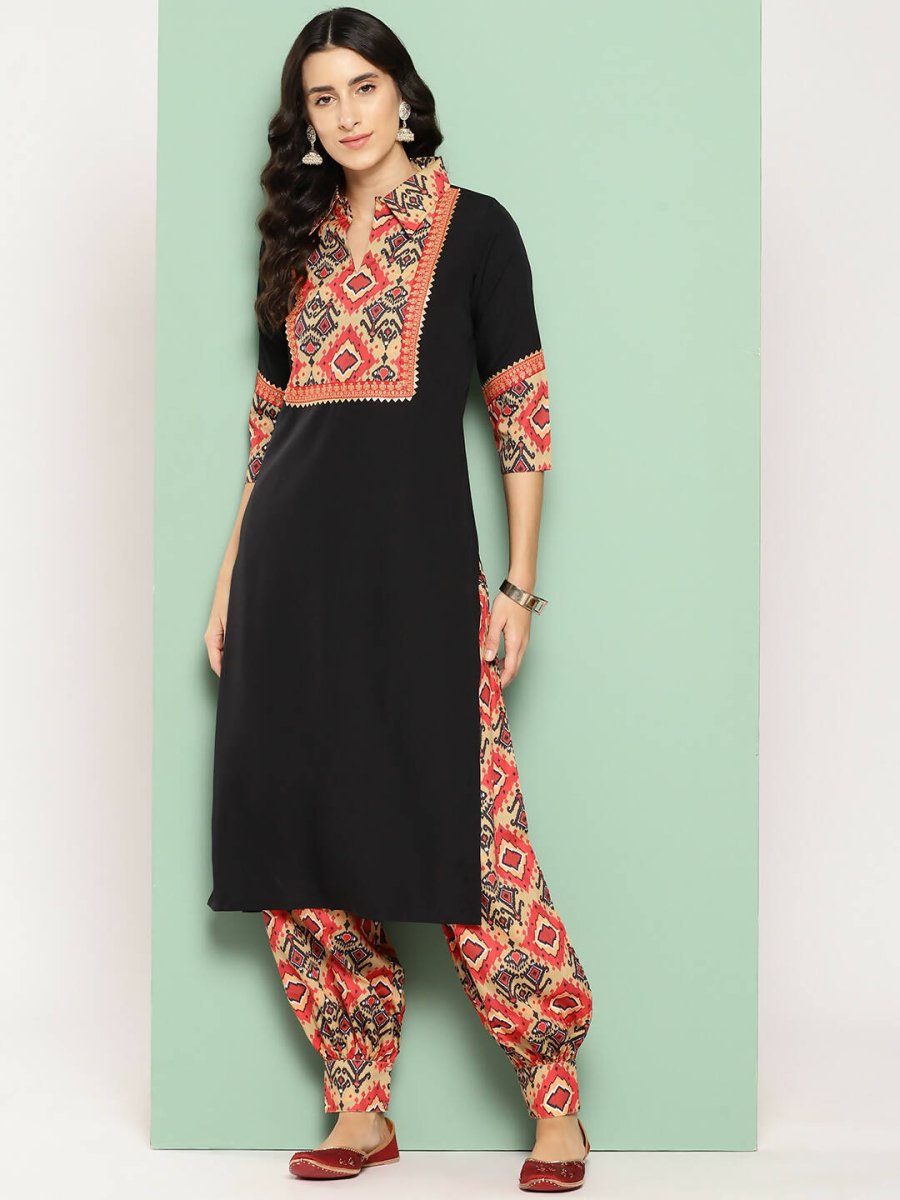 Ahalyaa Women's Traditional wear Kurta Set - Black | Grocsy