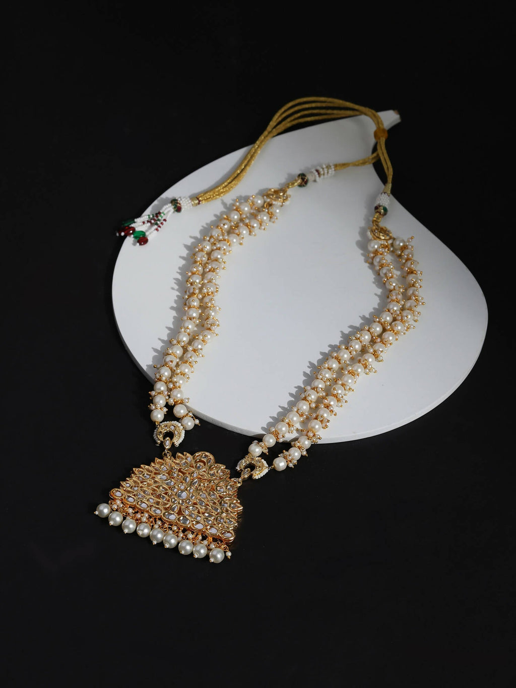 White Brass Gold-Polished Necklace - Ruby Raang | Grocsy