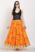 Asmaani Orange Color Maxi Skirt | Grocsy