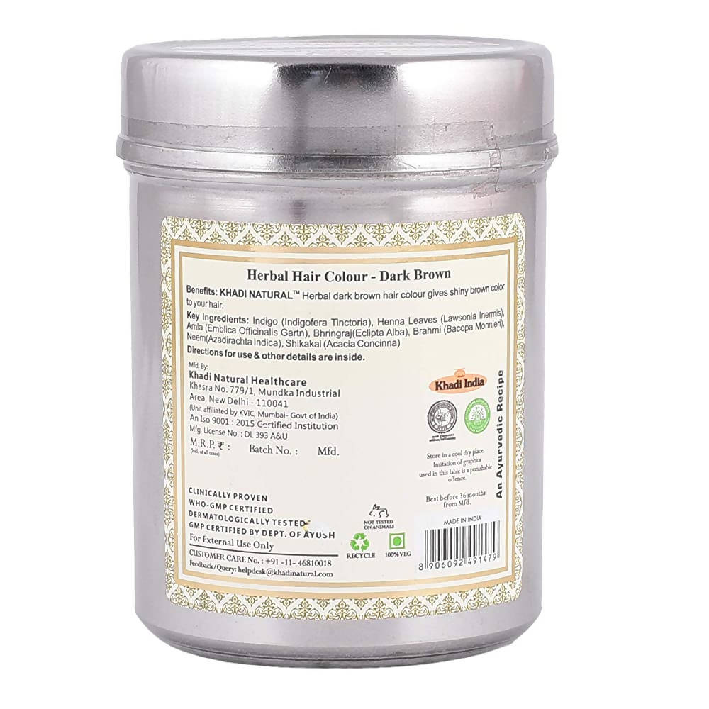 Khadi Natural Herbal Hair Colour Dark Brown | Grocsy