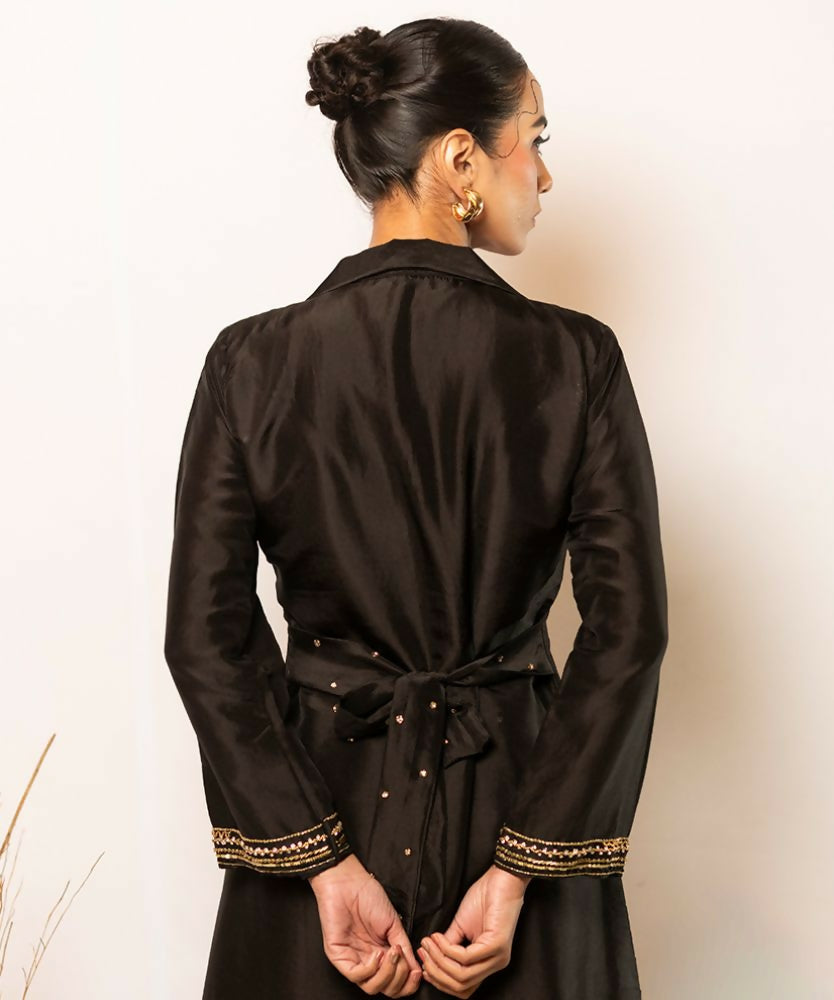 Timaraa Midnight Black Hand Embellished Co-Ord Set | Grocsy