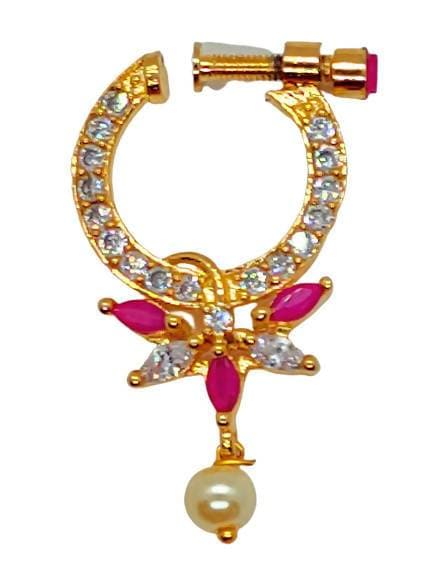 AD Ruby Designer Nose Ring (Left Side) | Grocsy