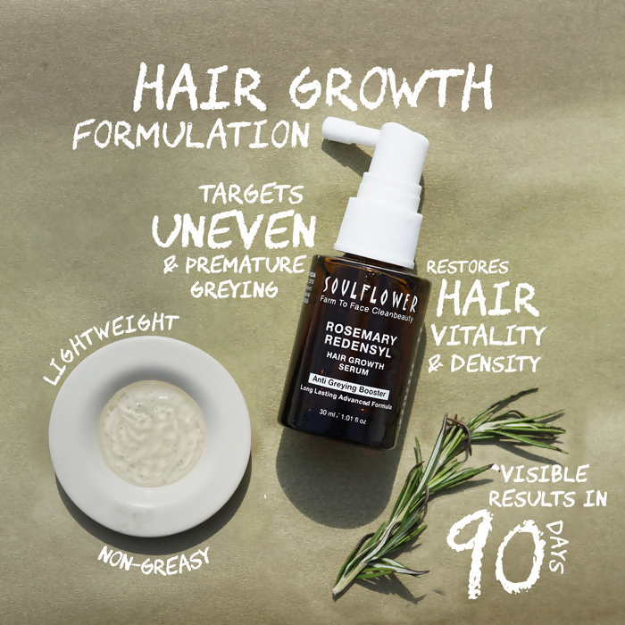 Soulflower Rosemary Redensyl Hair Growth Serum | Grocsy