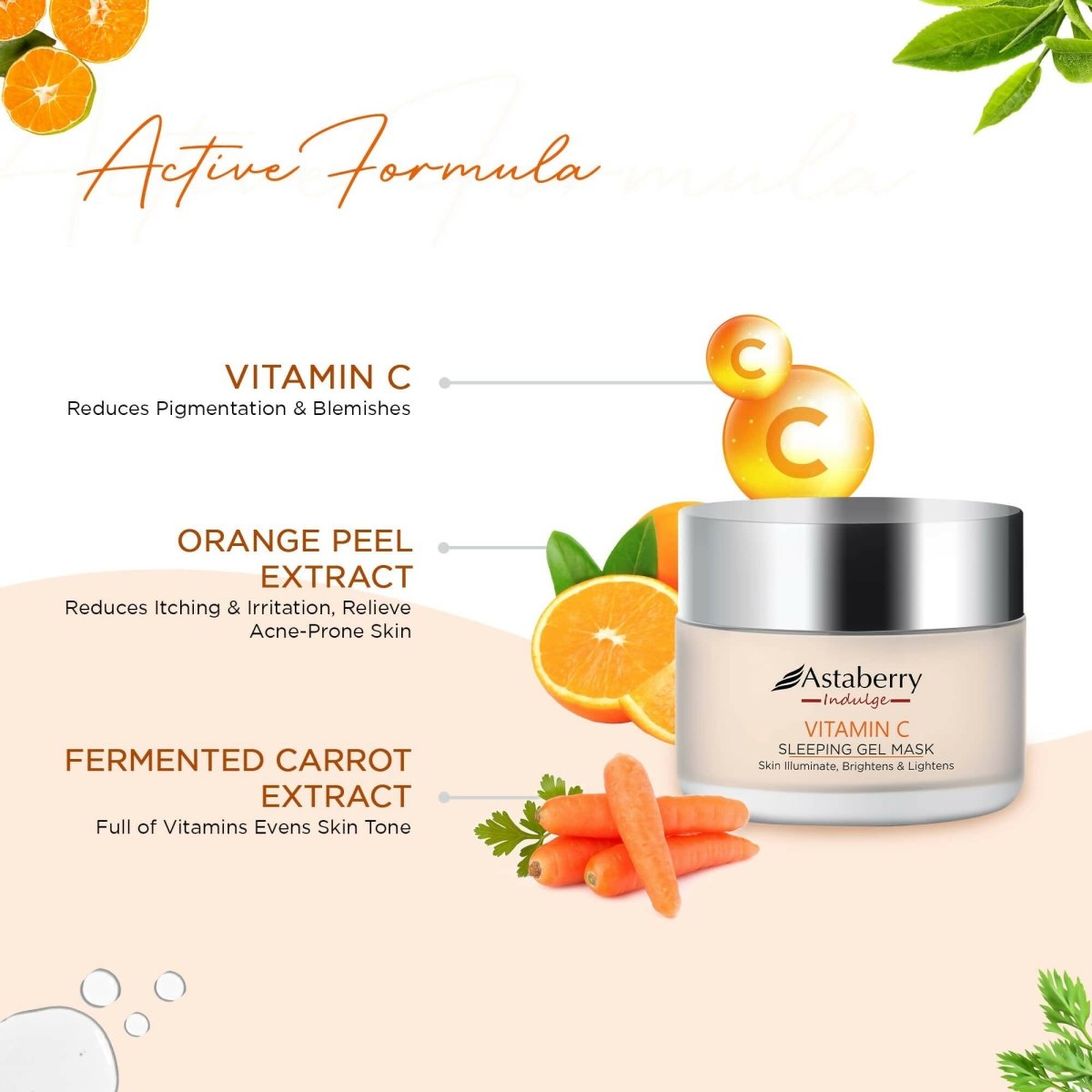 Astaberry Indulge Vitamin C Sleeping Gel Mask | Grocsy